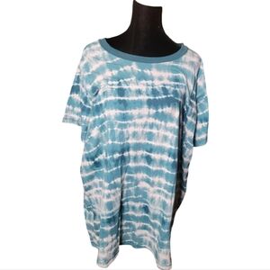 Torrid Heritage Tie Dye Knit Tee Size 3 (2X) Blue White Short Sleeve